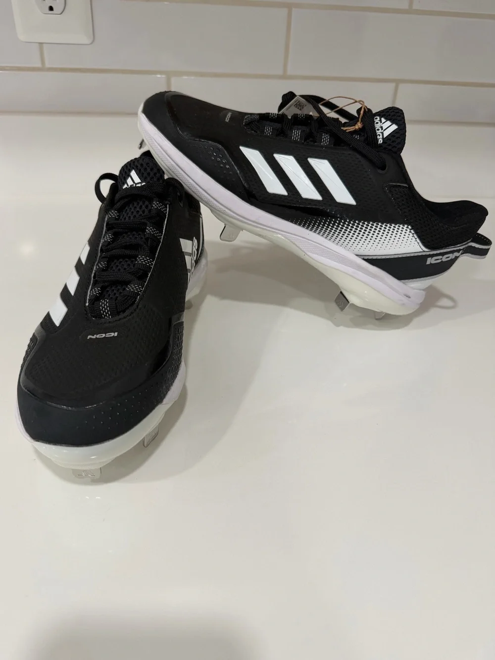 Adidas Icon 7 Metal Baseball Cleats Black White FZ1558 Men’s Size 7 New